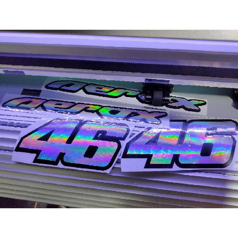 STIKER HOLOGRAM 2 WARNA BISA PAKAI NAMA KAMU  ( HOLOGRAM+HITAM)