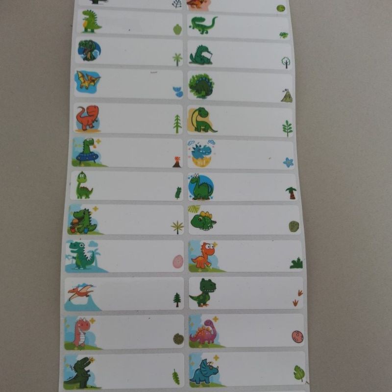 

Dino White Label nama sticker label name waterproof