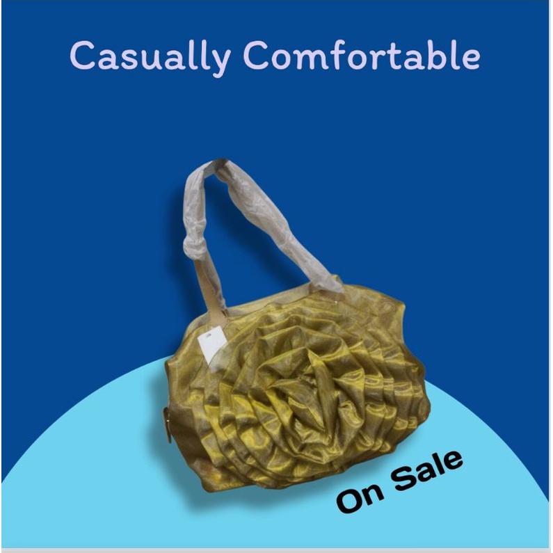 New Tas Wanita Gold Flower