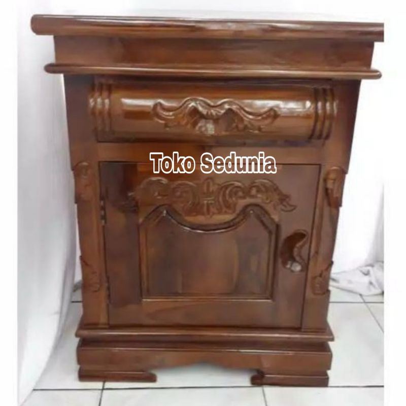 Nakas kayu jati,  Nakas pluru kayu jati, nakas pluru meja kamar lemari mini kayu jati, bufet kayu ja