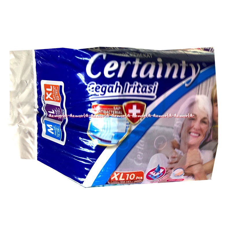 Certainty XL 10 Popok Perekat Cegah Iritasi Antibacterial Certainti XL10 Popok Dewasa Orang Tua Diapers Anti Bakteri Diaper Certainly