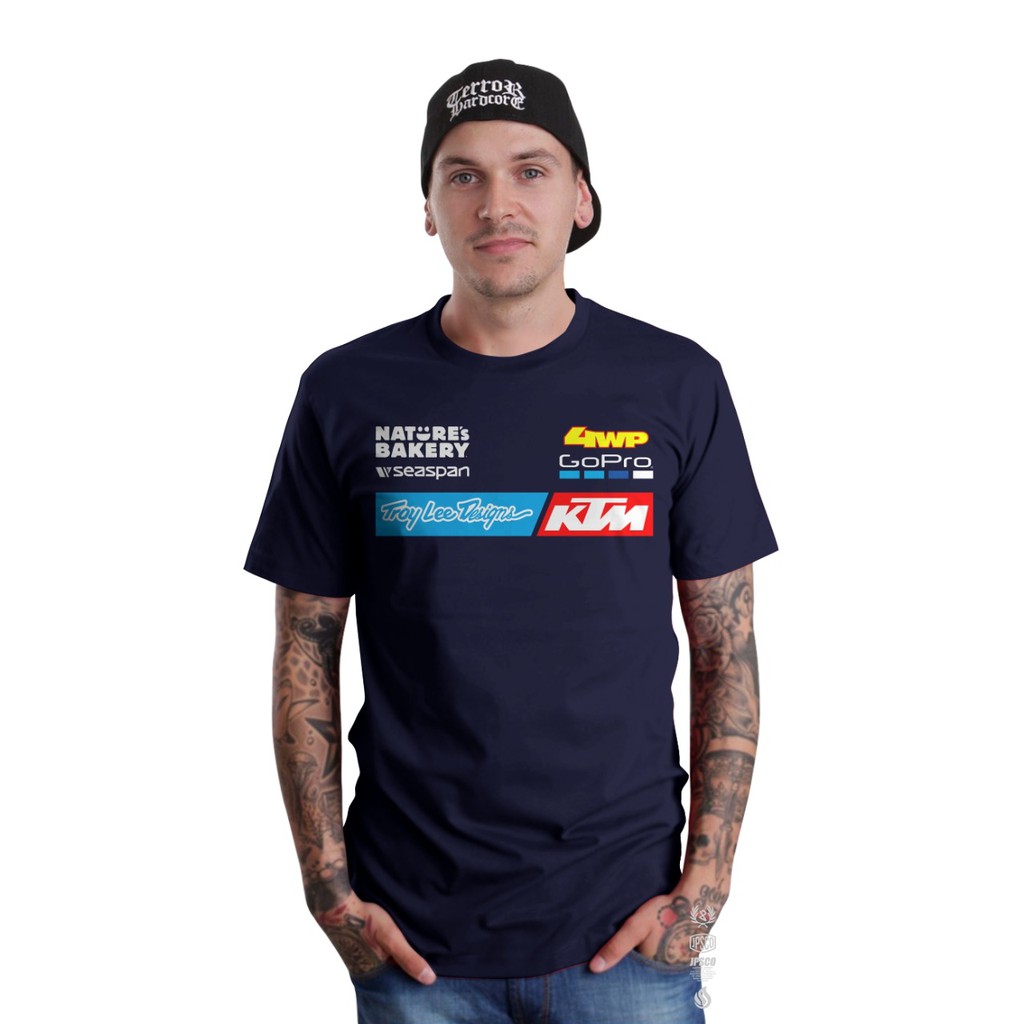 Baju Atasan Kaos Distro Motor Pria Lengan Pendek Terbaru Keren 2022 Motif KTM Racing Motocross