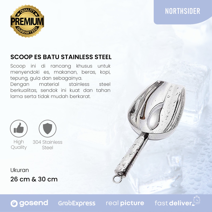 SCOOP ES BATU ICE SHOVEL - SENDOK BERAS - SUGAR SCOOP STAINLESS