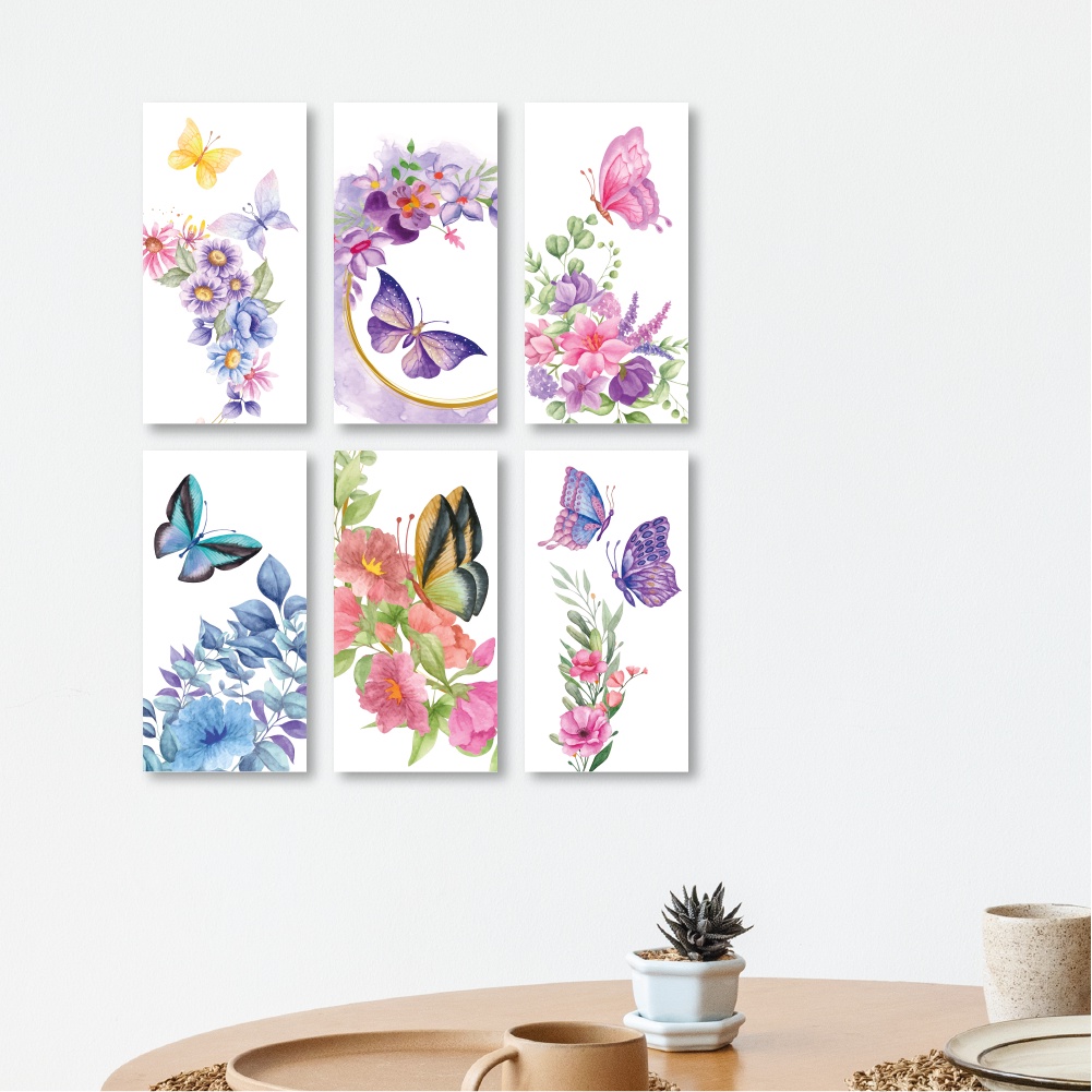 Pajangan Dinding Kamar Aesthetic WallDecor Hiasan Dinding Ruang Tamu Rumah Dekorasi Bunga Kupu-Kupu Butterfly K1