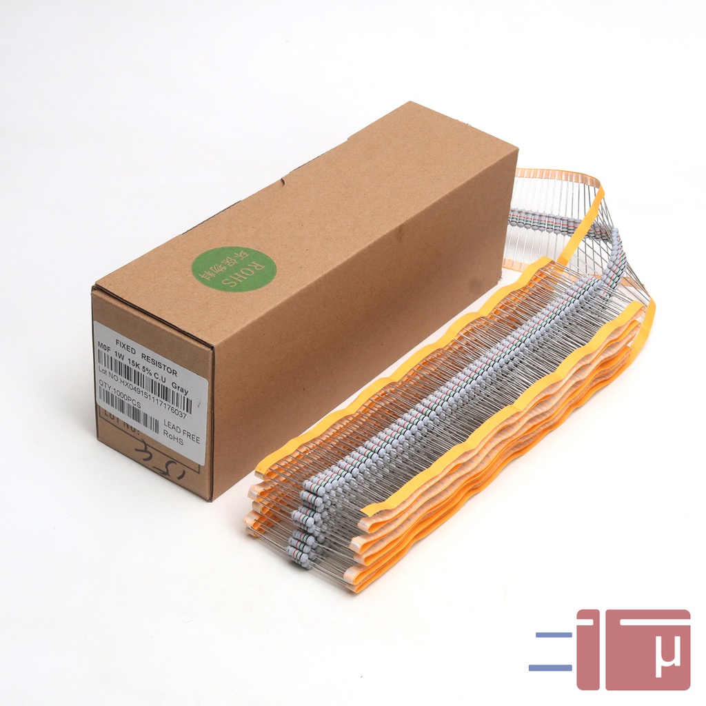 x10 Resistor 15K 1W Metal Oxide 5% Taiwan Kaki Tembaga