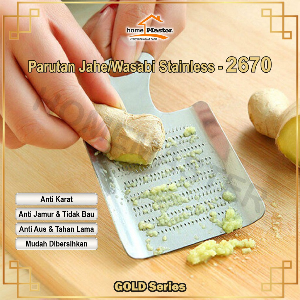 HomeMaster Parutan/Grater Jahe/Ginger/Bawang/Garlic/Wasabi Stainless 2670-0