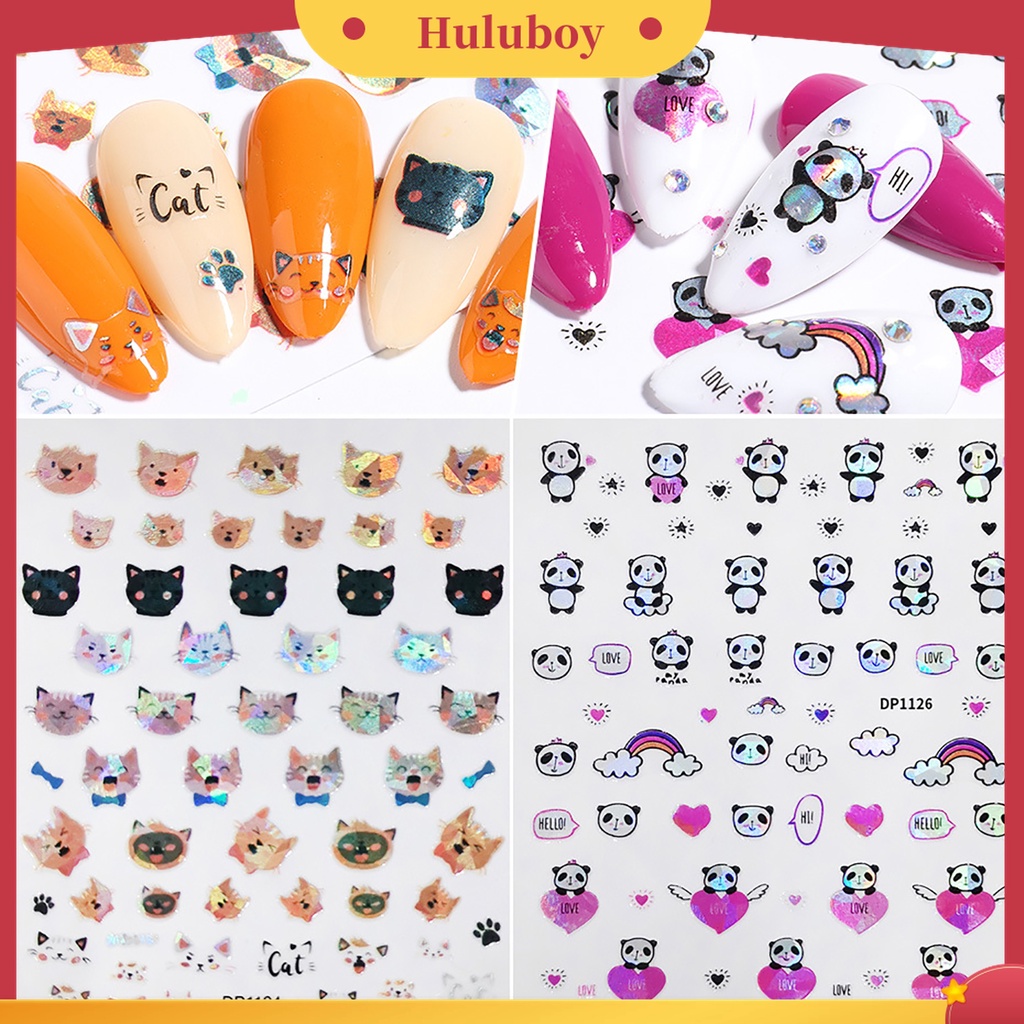 Huluboy Huluboy♡ Stiker Kuku 3D Dengan Perekat Untuk Salon Kecantikan