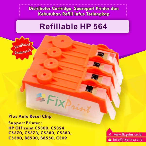 Cartridge CISS   Refillable HP Officejet C5300 C5324 HP 564 Auto Reset