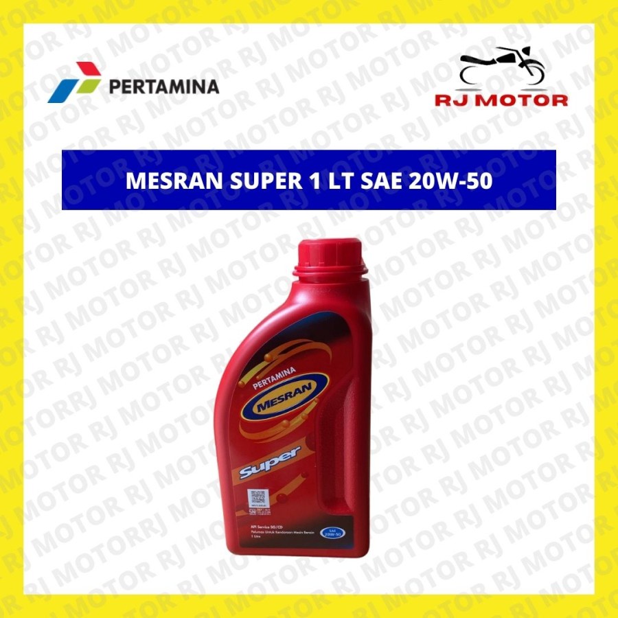 OLI MOTOR PERTAMINA MESRAN SUPER 1 LITER SAE 20W 50 OLI ASLI PERTAMINA