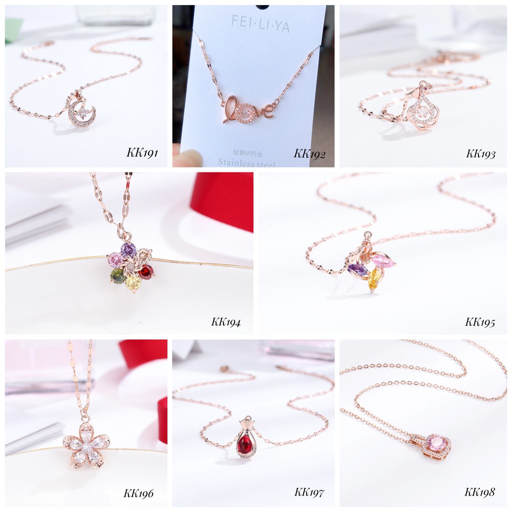 [New] Kalung fashion aksesoris titanium korea hadiah cewek anti karat KKmix02 cocok hadiah