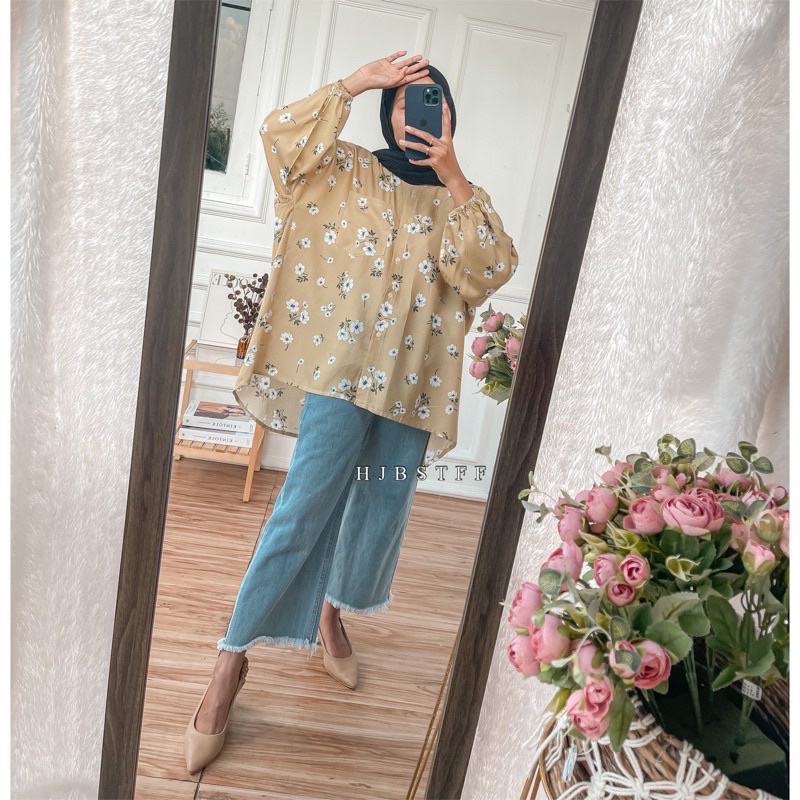 MONOCHROME OVERSIZE BLOUSE MOTIF - ATASAN RAYON FULL KANCING JUMBO / ATASAN RAYON KOMBINASI-OVERSIZE ZOLA