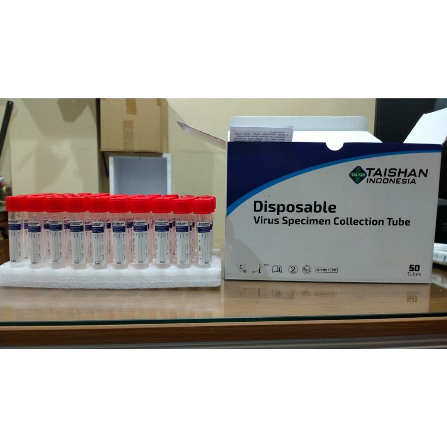 VTM TAISHAN AKD isi 50pcs Non-Inactivated Cairan Merah (Tabung sample PCR Test)