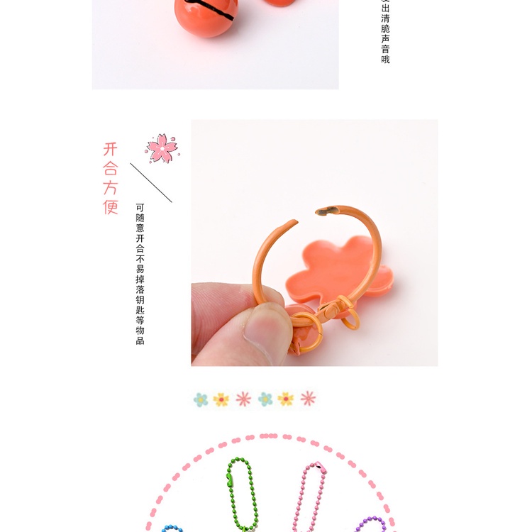 ANGLAI- 2pcs/set Korean Style Candy Color Bells Flower Shape Key Pendant for Women Birthday Gift