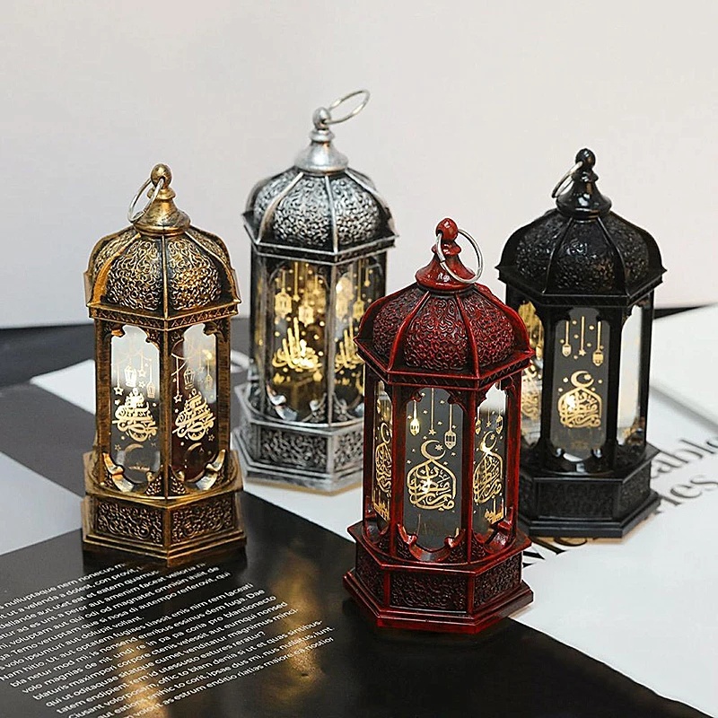 Ornamen Lampu LED Bentuk Menara Eid Ramadhan Gaya Retro Untuk Dekorasi Pesta