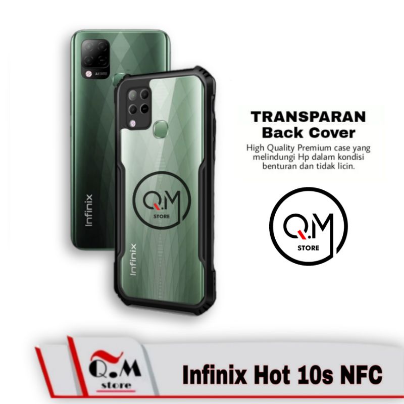 PAKET 3-IN-1 Case INFINIX HOT 10S NFC Softcase Transparan TPU Shockproof High Quality Pelindung