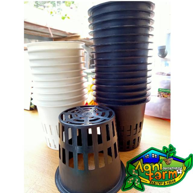 Netpot Hidroponik 10 cm Hitam putih