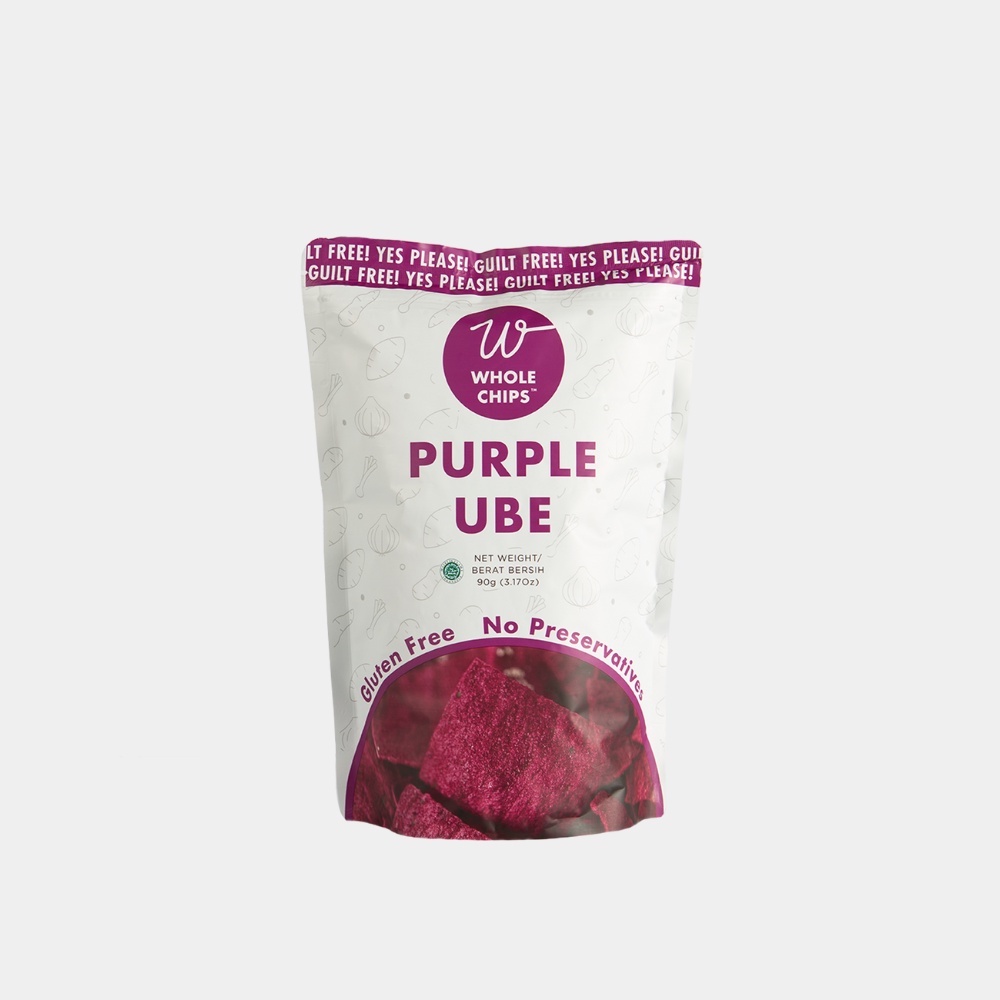 Keripik Ubi Ungu Whole Chips 90gr / Gluten Free Keripik Ubi Halal Sehat No MSG / Whole Chips Purple Ube