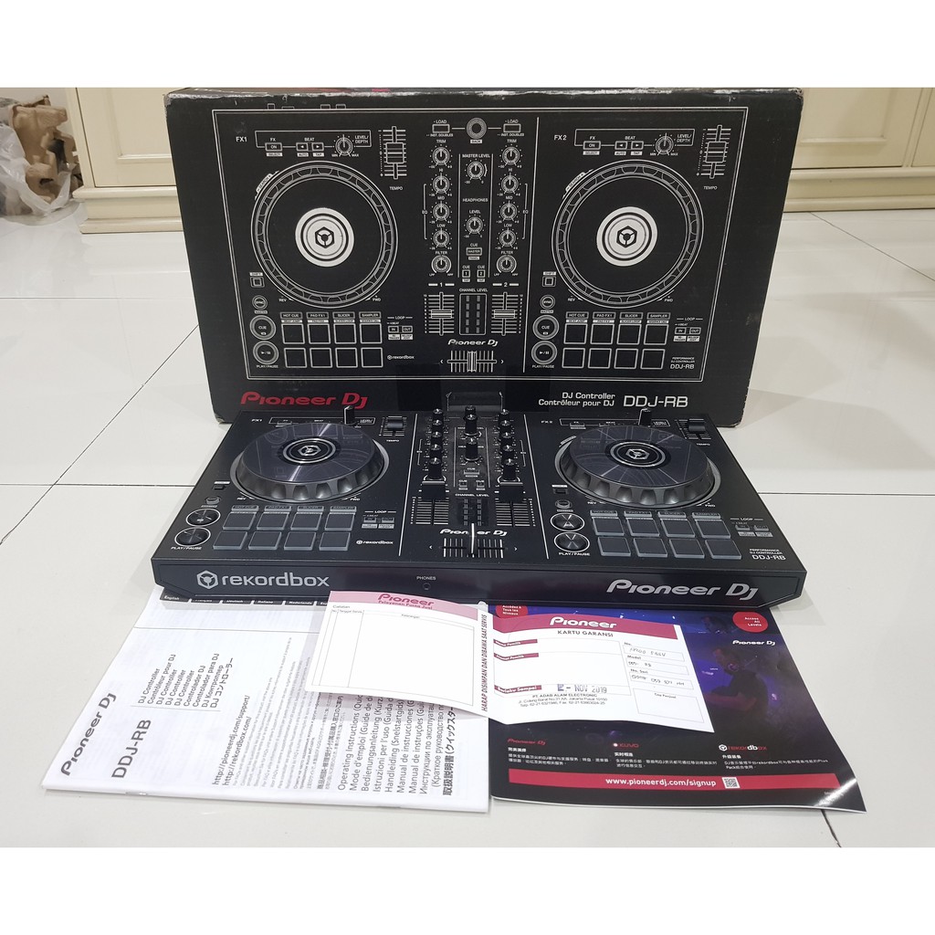 Alat DJ Pioneer DDJ RB Garansi November 2019 Lengkap Kartu Garansi, Kitab, dan Dus Controller DJ