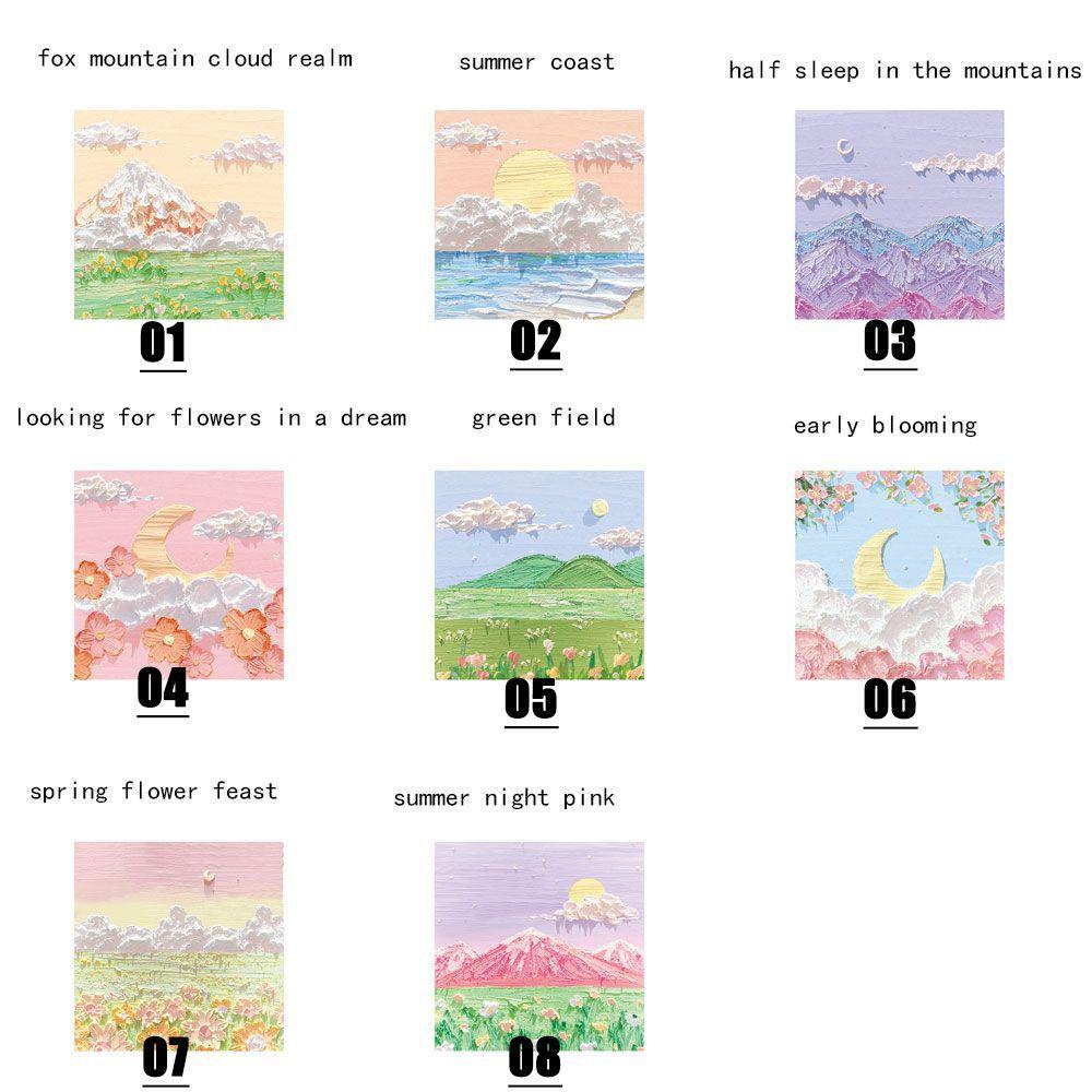 SOLIGHTER Simple Sticky Notes School Notepad Memo Pad Office Self-adhesive Bookmark Notebook Landscape Oil Paintings Stationery Stickers