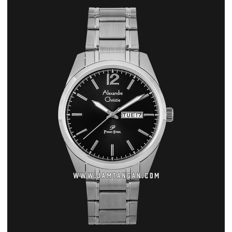 Alexandre Christie AC 1012 ME BSSBA Men Black Dial Stainless Steel Strap