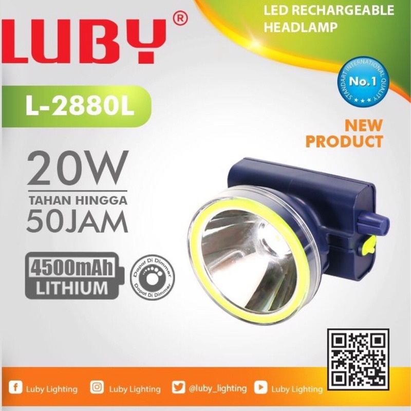 Headlamp / Senter Kepala LUBY 2880L 20Watt Cahaya Putih Murah Meriah