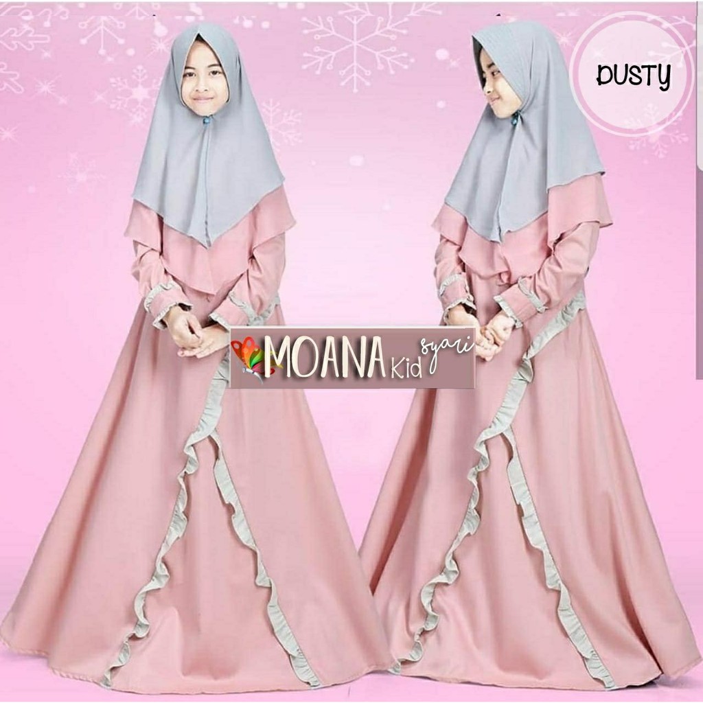 MOANA SYARI KIDS 9-12 Tahun BALOTELI Dapat GAMIS + HIJAB Gamis Anak Perempuan Gamis Anak Murah 2021