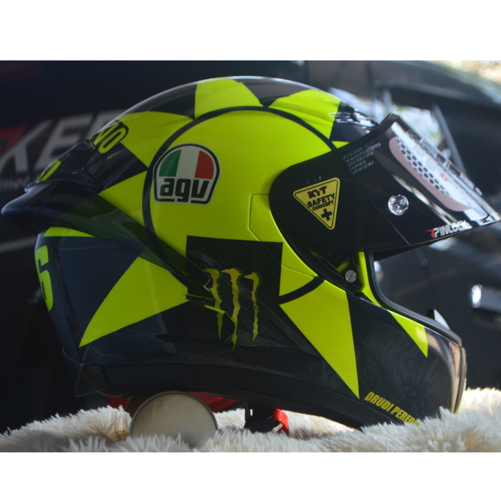 Paket Ganteng Helm Kyt Repaint Agv Soleluna Lengkap Aksesoris Tearoff Stiker Visor Spoiler Shopee Indonesia