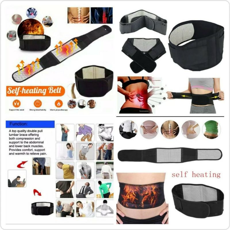 SABUK KORSET TERAPI PUNGGUNG MAGNETIK SELF HEATING BELT PEMANAS PINGGANG