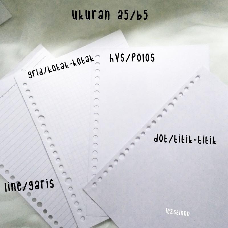 

LOOSE LEAF / Kertas Binder PUTIH A5 B5 50 Lembar