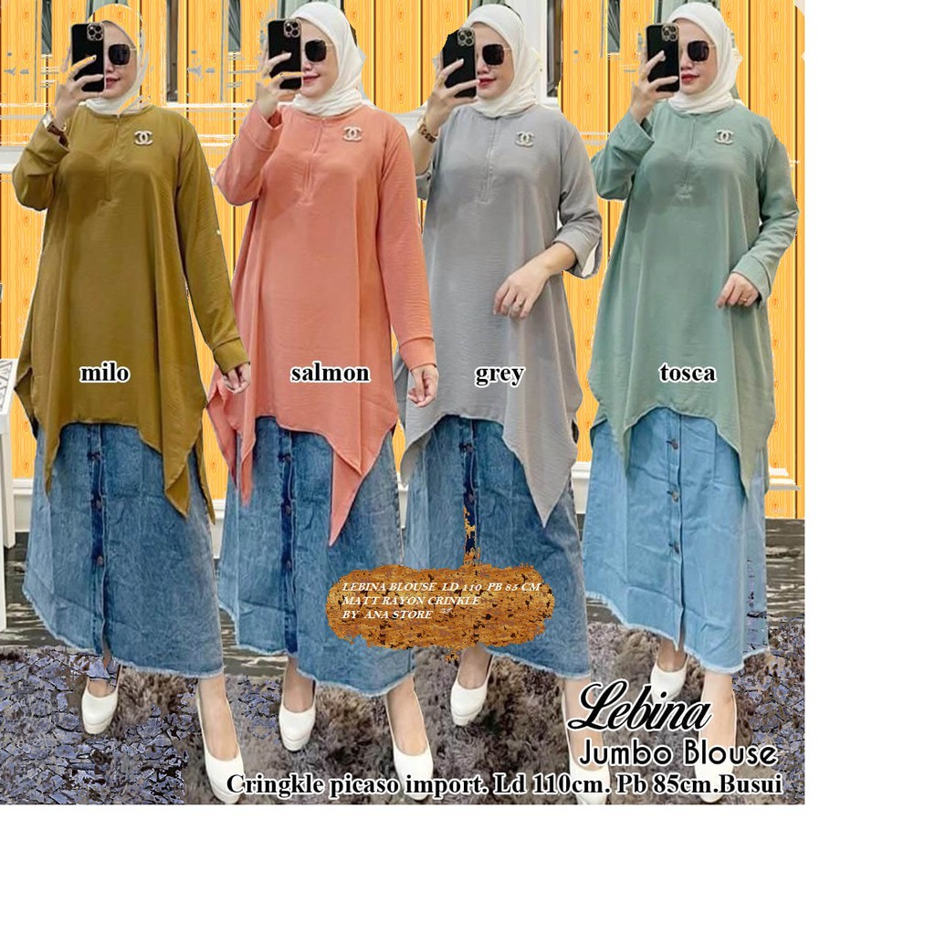 LEBINA BLOUSE MATT RAYON CRINKLE LD 110 CM PB 85 CM/ BLOUSE CRINKLE JUMBO/BLOUSE OVERSIZE CRINKLE