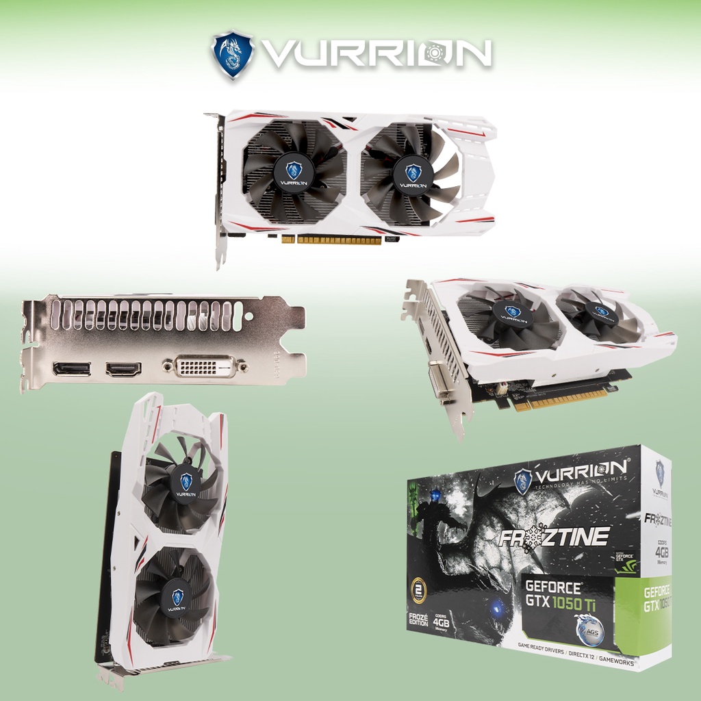 VGA VURRION GTX 1050 TI 4GB GDDR5 128 Bit Dual Fan Gaming VGA