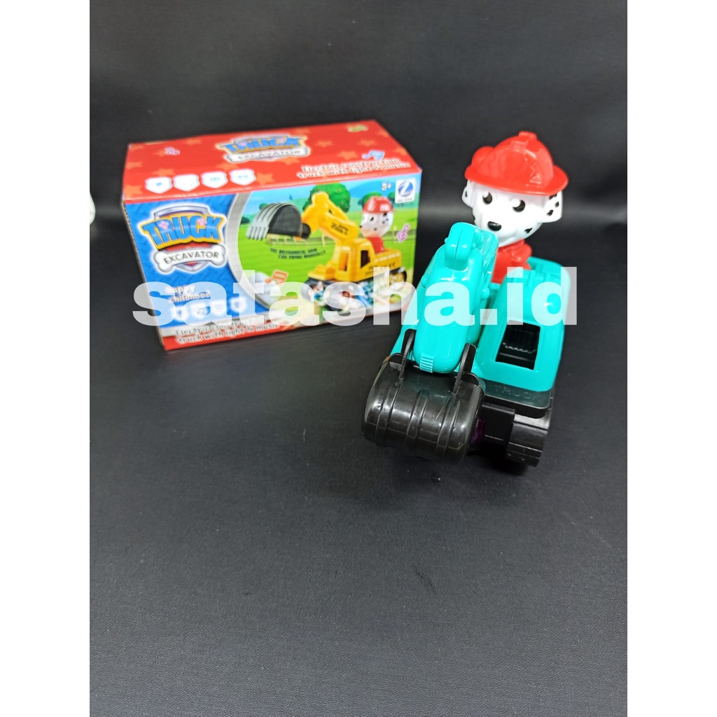 MAINAN ANAK TRUCK EXCAVATOR BERJALAN NYALA MUSIK PAW PATROL