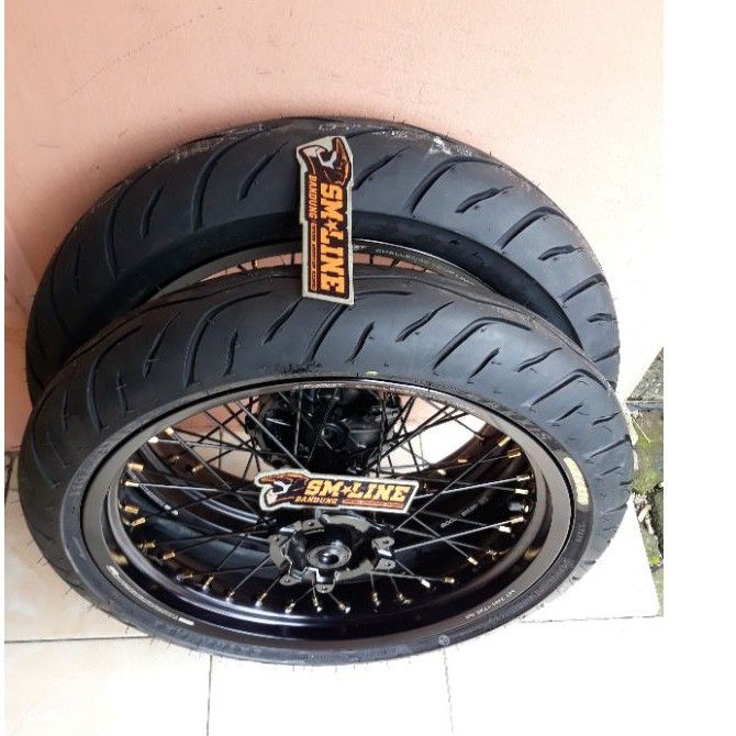 Banset Supermoto CRF 150 ban maxxis velg scarlet