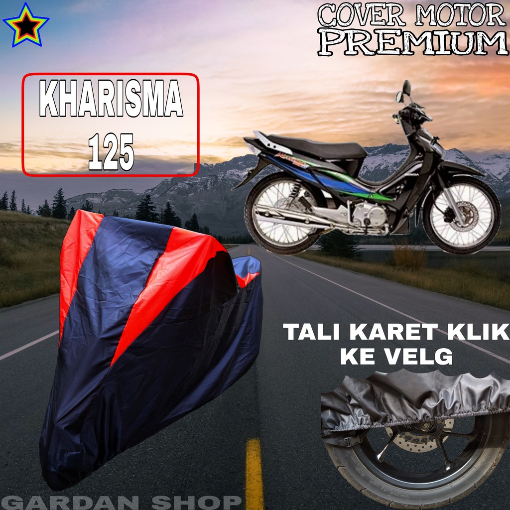 Sarung Motor KHARISMA 125 Hitam MERAH Body Cover Penutup Pelindung Motor Kharisma PREMIUM