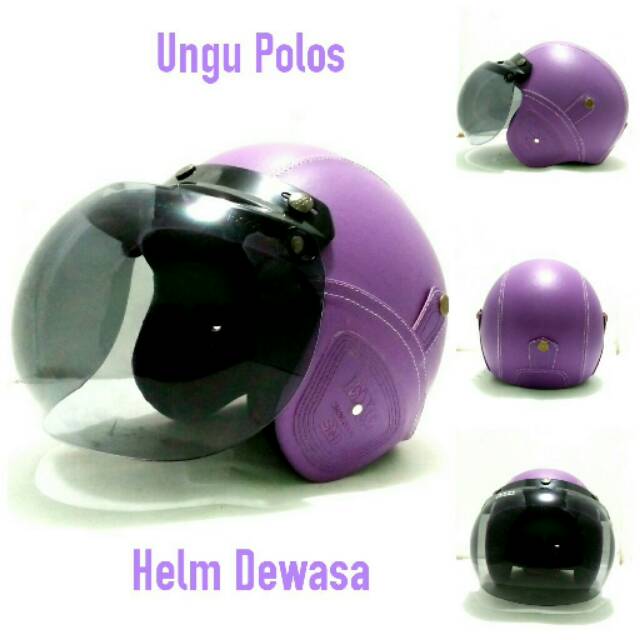 Helm Bogo Retro SNI Ungu Polos