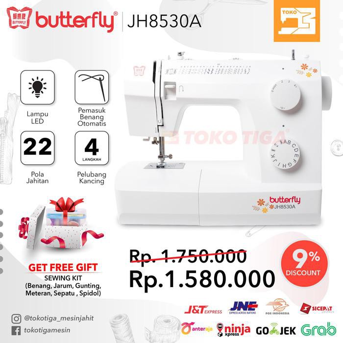 Mesin Jahit Butterfly Jh 8530 A / Jh8530A ( Multifungsi &amp; Portable )