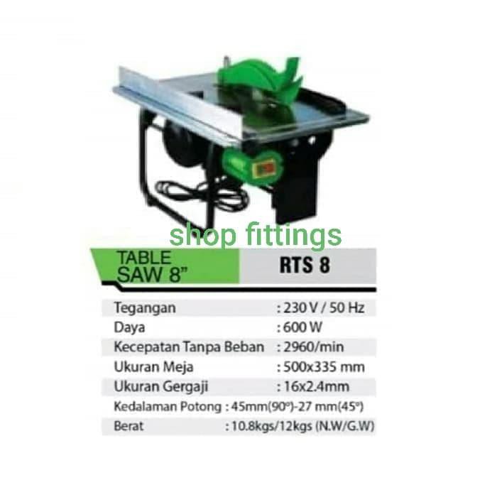 Anna | Ryu Rts 8 Mesin Potong Meja 8" Table Saw 8" Rts8 By Tekiro
