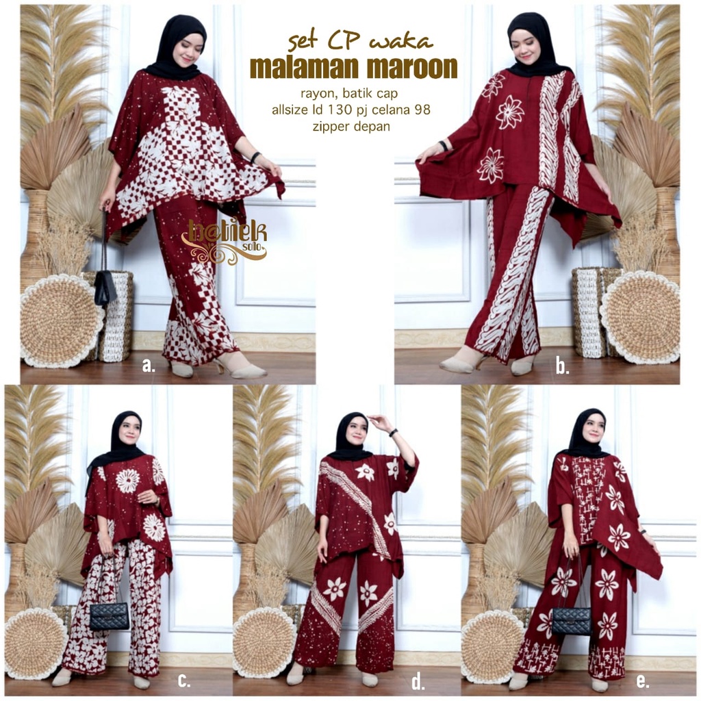 Set cp waka Malaman Maroon cap