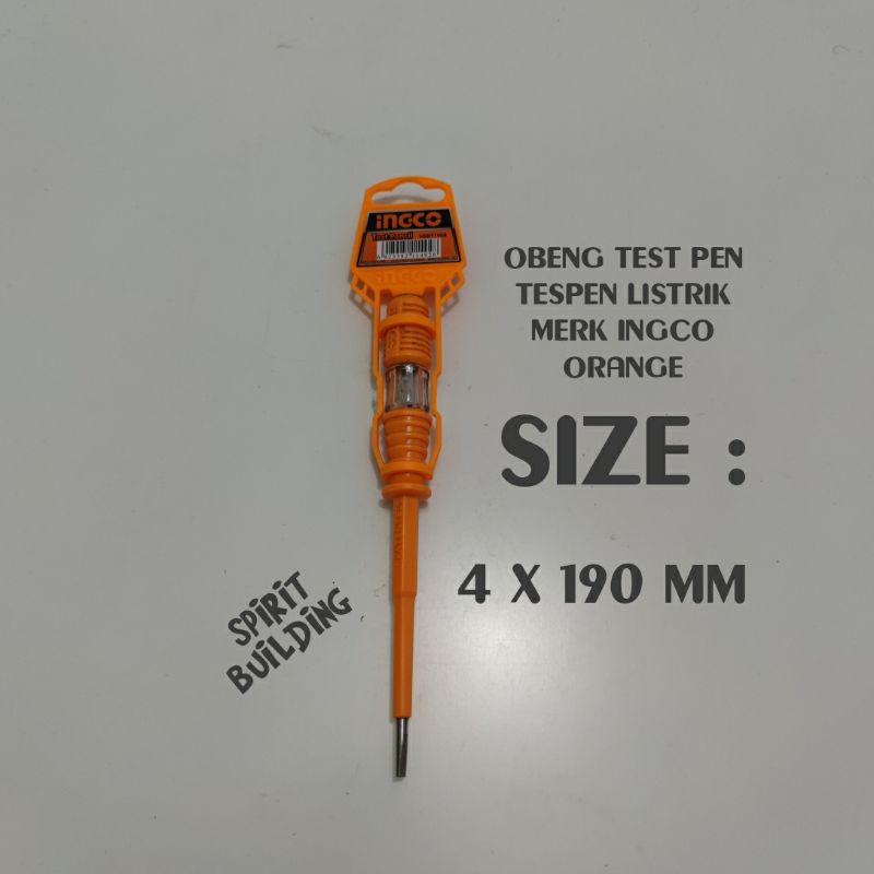 OBENG TESPEN TESTPEN LISTRIK INGCO 4 X 190 MM TEST PENCIL