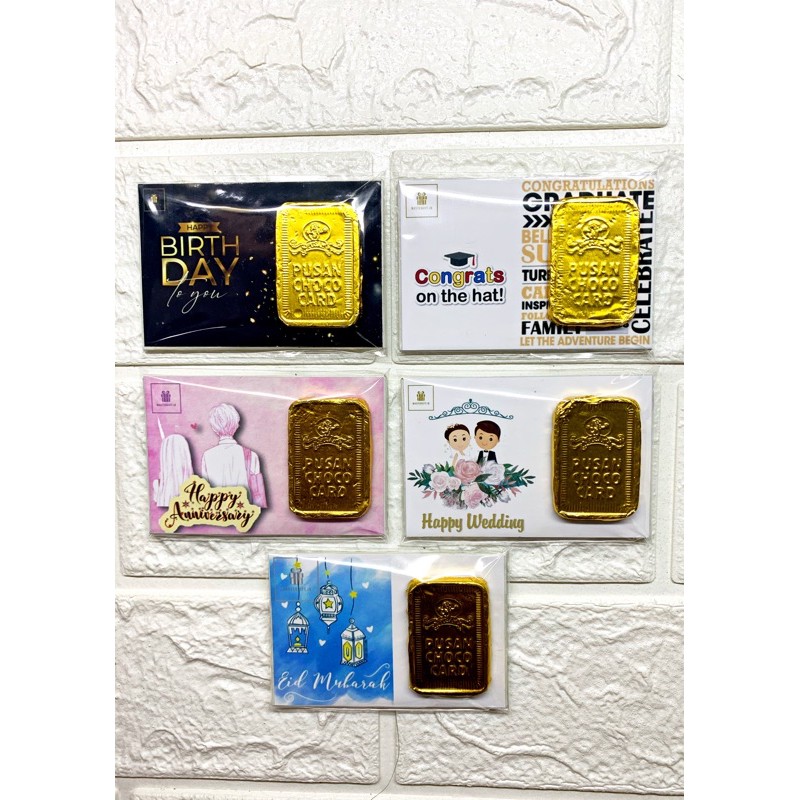 Cokelat Model Kartu Emas Antam Gift Series | Coklat Kartu Ucapan Logam Mulia | Greeting Card Unik