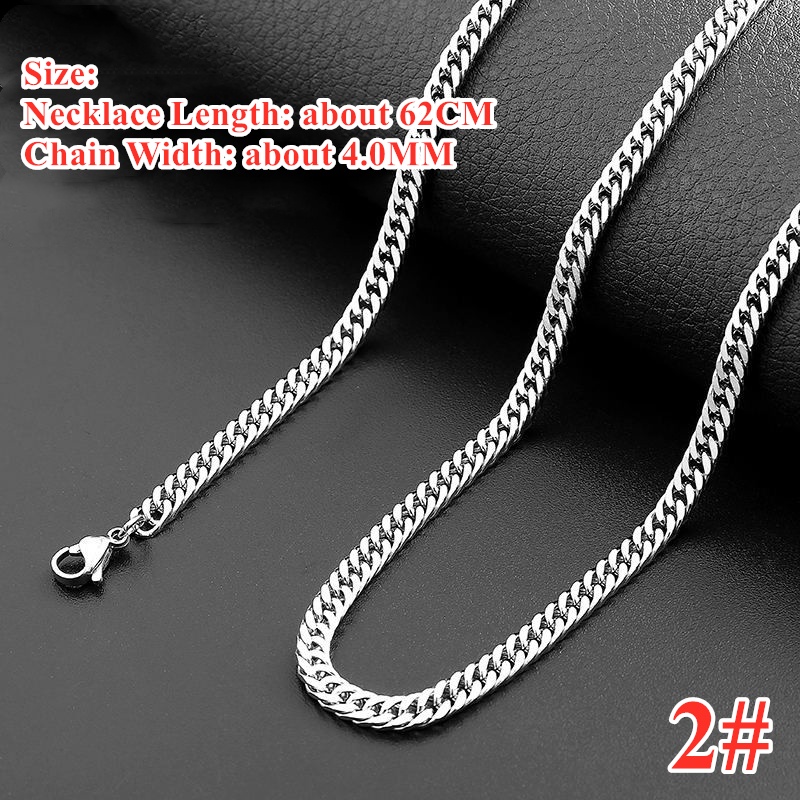 XiaoboACC Kalung Rantai Bahan Titanium Steel Gaya Korea