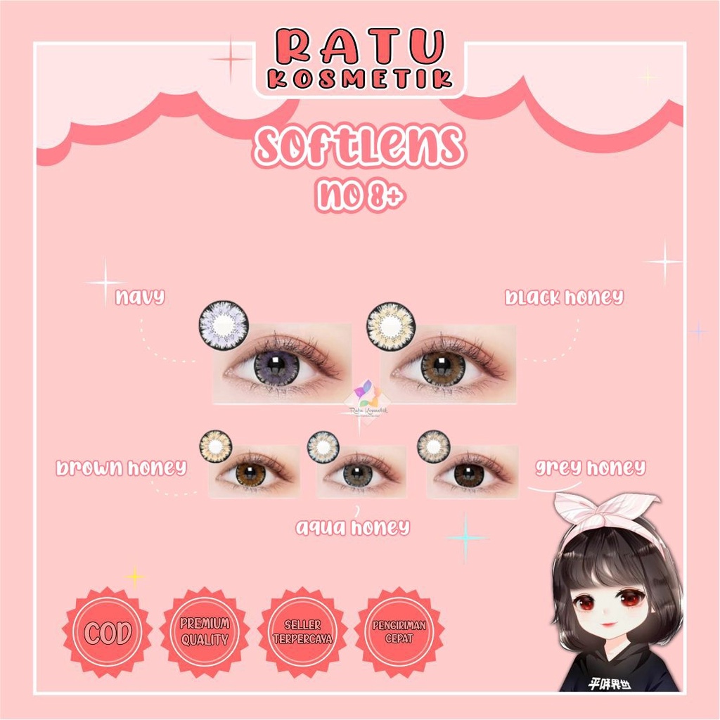 ❤ RATU ❤ Softlens Ice N8+ Normal | Soflens Ice N8+ Big Eyes Dia 16mm