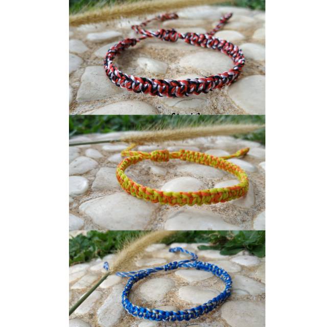 Gelang Tali Tridatu, Tali Yellow Twist, Tali Blue Twist