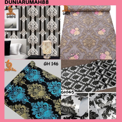 Wallpaper Dinding GH Ukuran 45cm x 8m Motif Batik