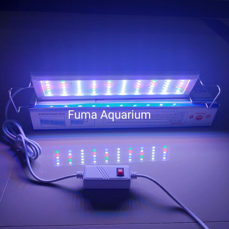 Lampu Led gantung Aquarium 6 baris Yamano S 400 13Watt 30-40cm super terang Akuarium Aquascape Nyala WRGB