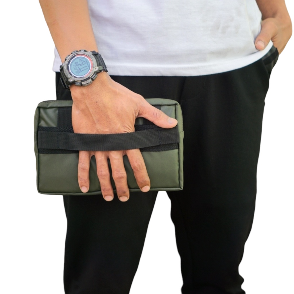 TAS SELEMPANG MINI PRIA ANTI AIR TAS HP CLUTCH HAND BAG PREMIUM