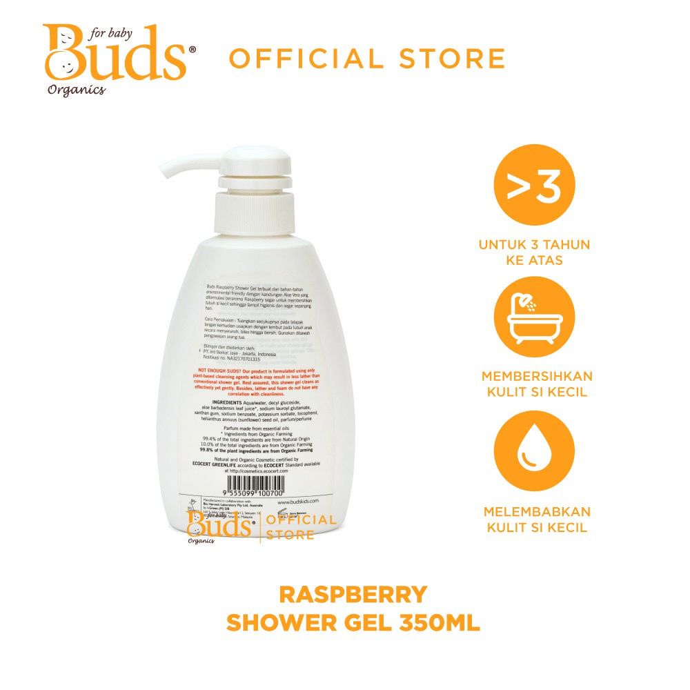 Buds Organics - Shower Gel 350ml all Varian / Sabun Mandi Anak