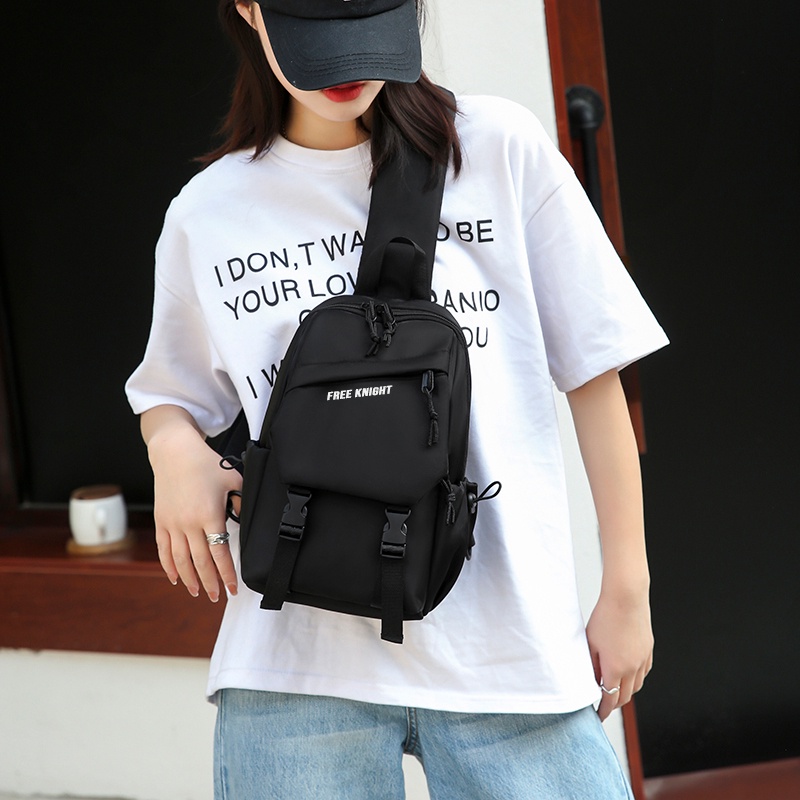 COD Highland Tas Selempang Pria Casual USB Charge Tas Anti Air Sling Bag Tas Cowok Kekinian TS708