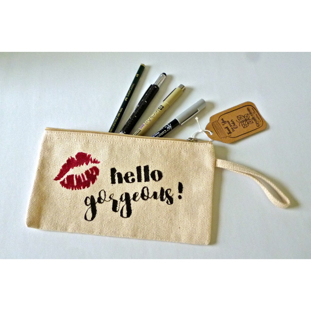 

pouch kanvas pensil case tempat pensil kanvas