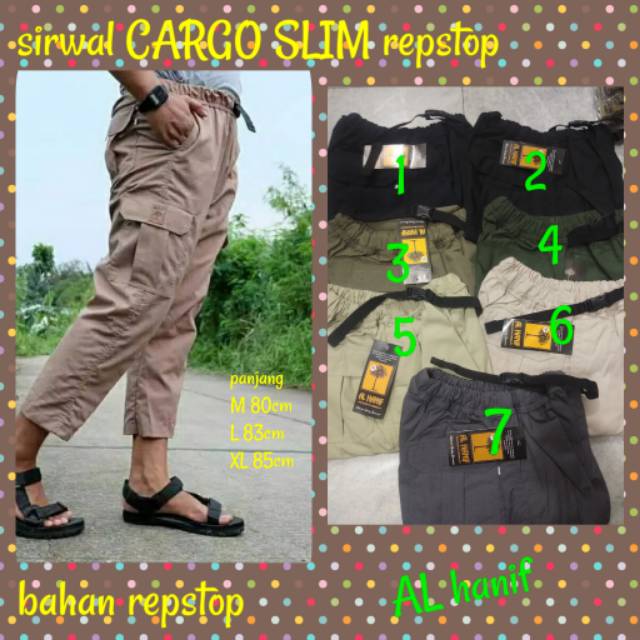 Al Hanif celana siŕwal cargo slimfit  ripstop